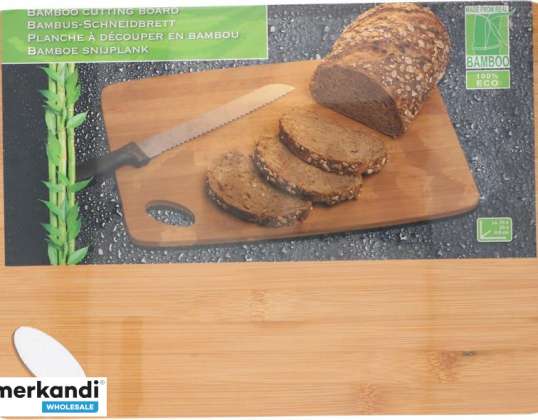 Videi draudzīgs bambusa griešanas dēlis 35x25x0,9 cm - ideāli piemērots maizei un dārzeņiem, MOQ 24 vienības, EAN 8711252398532
