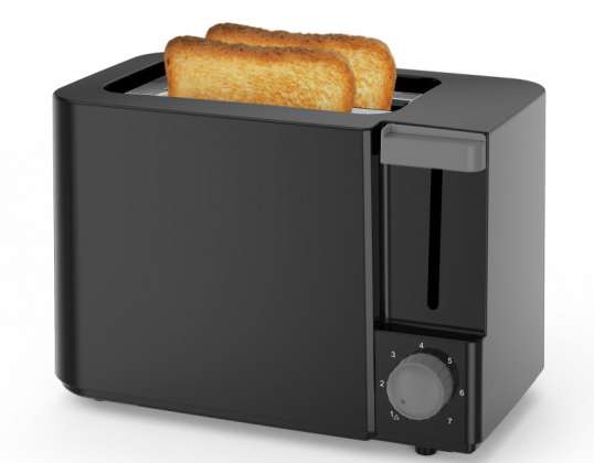 Toaster za kruh Rosberg R51440F, 700W, 2 rezini, 6 nivojev, odstranljiv pladenj za drobtino, črna