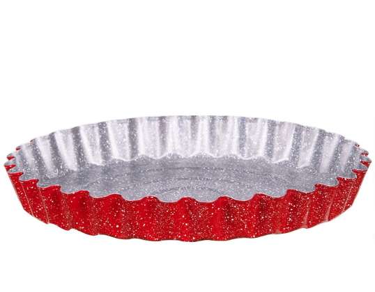 Quiche Mold Voltz V51223RG, 27x5.6 cm, Marble Coating, Carbon Steel, Red