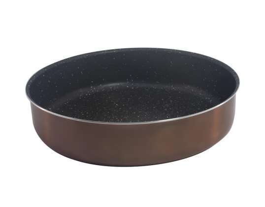 Aluminum round baking pan Voltz OV51222F26, 26 cm, Marble Coating, Copper