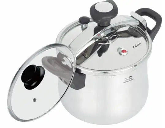 Pressure Cooker Rosberg R51311A5, 5 liters, 2 Lids, Induction, Triple-layer Bottom, Stainless Steel