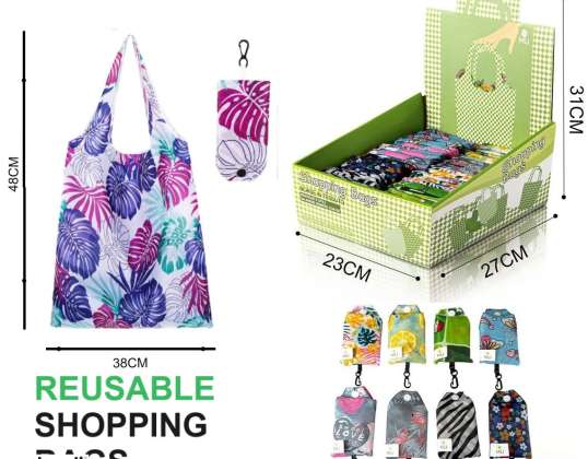 Fantasy Shopping bags - 48cm x 38cm Foldable, Washable, Reusable - Waterproof Fabric Reusable Large Grocery Bag