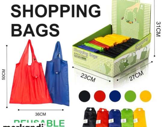 Shopping Bags Colorful - 50cm x 36cm  Reusable Grocery Bags, Foldable, Machine Washable Tote Bags Polyester Reusable Heavy Duty Shopping Bags Recycle