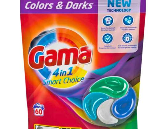 Nemške barvne pralne kapsule Gama Color 4v1 60 kosov