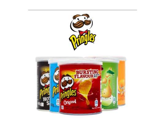 Pringles 40g Original, Hot Spicy, rømme og søt paprika