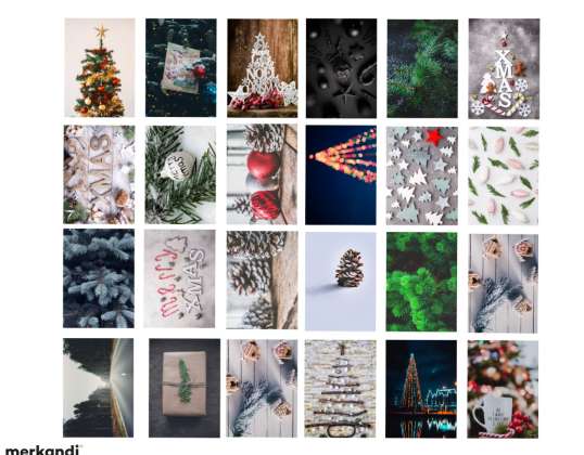48x Коледни картички Коледни картички Поздравителни картички Коледни подаръчни картички с пликове Пощенски картички