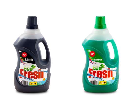Bottiglie di detersivo da 3 litri - marchio Eco Fresh - possibilità di personalizzazione del marchio