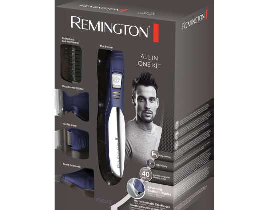 Remington PG6045 All  in one grooming kit   Advanced Titanium   Cord/Cordless   USB   Blue