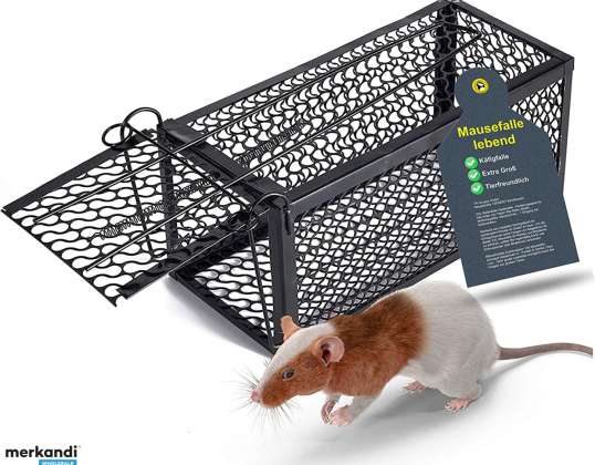 XXL Live Trap Cage Trap - Mousetrap & Marten Trap & Rat Trap - Live - Mouse Trap - Mouse & Rat Cage Trap with Bait Fixation