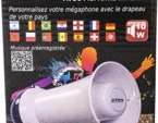 Megafoon met WK-thema en geïntegreerde geluidseffecten voor groothandel