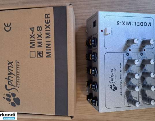 Sphynx Mix8 Mini Mixer voor professioneel gebruik - Compacte en veelzijdige oplossing voor het mixen van audio