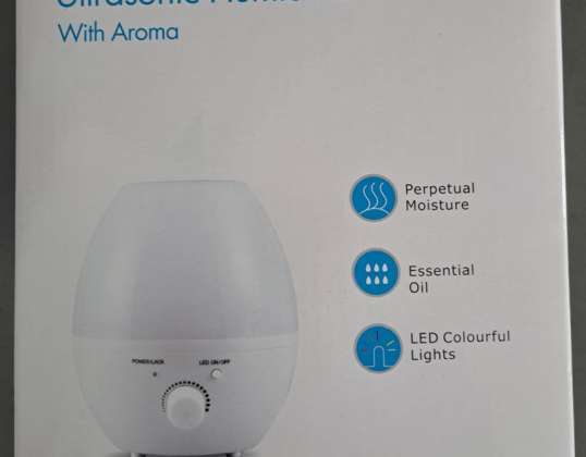Aromatherapy Ultrasonic Humidifier | Continuous Moisture with Essential Oil Dispersion &amp; LED Mood Lights