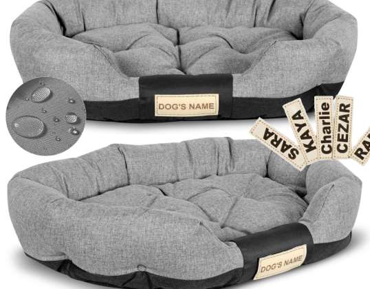 Dog bed OVAL 75x50 cm Personalized Waterproof Grey