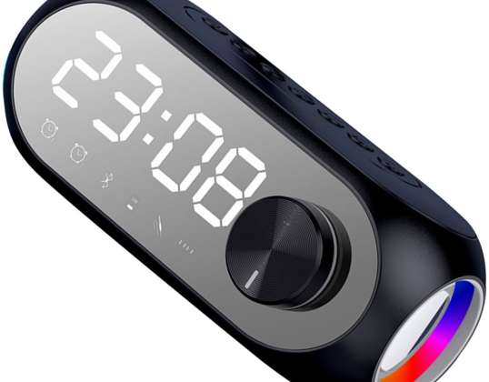 Wireless Speaker with Bluetooth 5.0 Mirror ALARM CLOCK RGB RADIO Clock Alarm S8