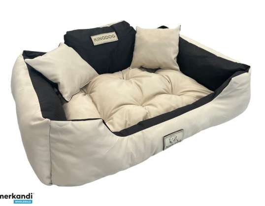 Suņu gultas rotaļu ratiņš KINGDOG 75x65 cm Personalizēts ūdensizturīgs bēšs