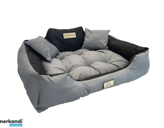 Suņu gulta KINGDOG 100x75 cm Personalizēts ūdensizturīgs tumši pelēks