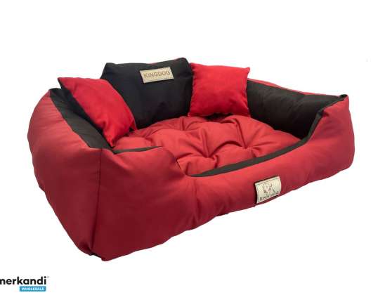 Cercadinho de cama de cachorro KINGDOG 75x65 cm Personalizado Impermeável Vermelho