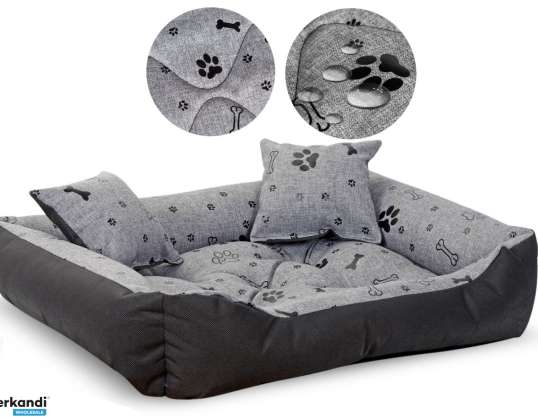 Enlarge Dog Bed Playpen 100x75 cm Waterproof Bones Black
