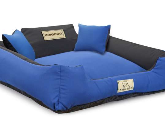 Šunų lova KINGDOG 75x65 cm Personalizuota nepajudinama antislipo mėlyna