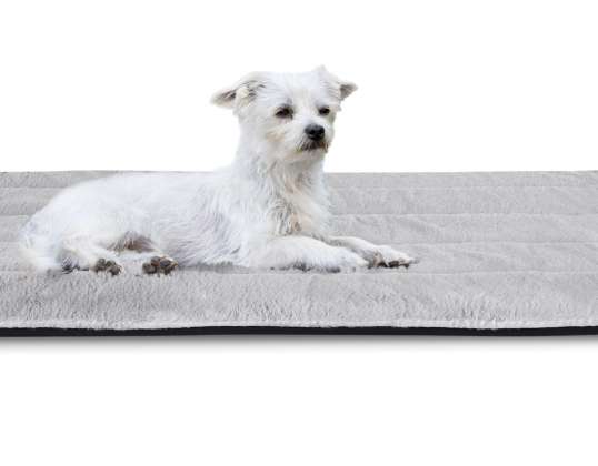 Tapete de cama de cão 120x80 cm Coelho Antiderrapante Cinzento