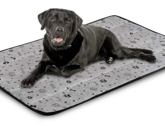 Килимок для ліжка для собаки 100х70 см Водонепроникні кістки Чорний