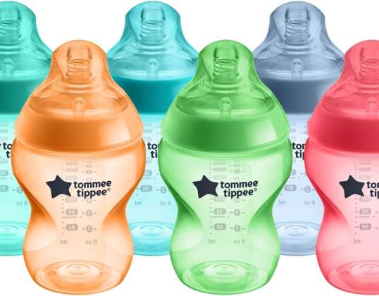 Tommee Tippee Closer to Nature 6-Pack 260ml Baby Feeding Bottles Set