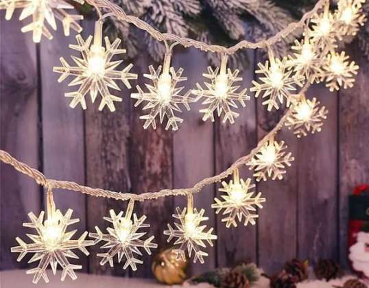 Lights on a ribbon with a snowflake motif 1.8m LEDFLAKES