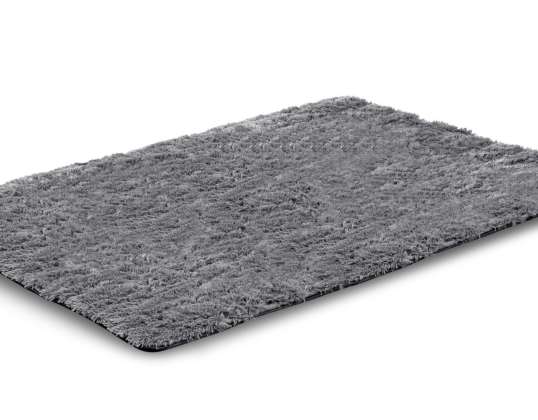 SHAGGY Tapis en peluche 120x160 cm Antidérapant Gris Foncé Doux