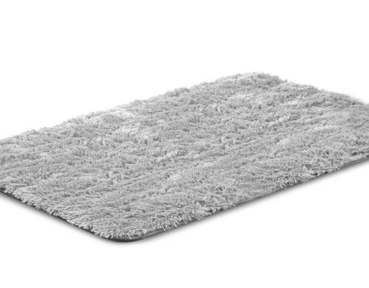 Plyšový koberec SHAGGY 80x120 cm protiskluzový světle šedý měkký