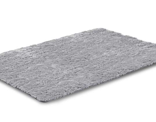 Plyšový koberec SHAGGY 160x220 cm protiskluzový světle šedý měkký