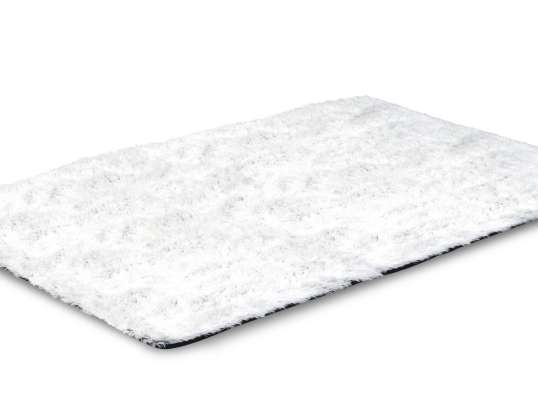 Plyšový koberec SHAGGY 100x160 cm Protišmyková biela mäkká