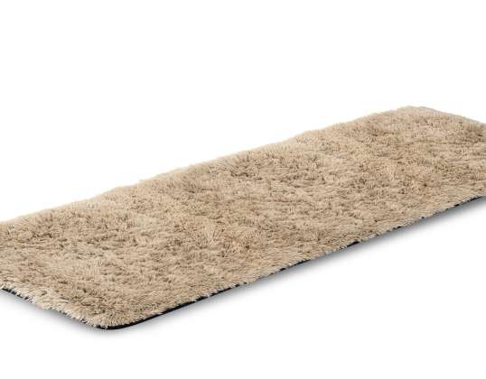 Plush rug SHAGGY 80x300 cm Antislip Beige Soft