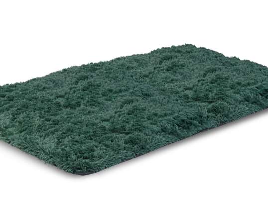 Βελούδινο χαλί SHAGGY 120x160 cm Αντιολισθητικό Πράσινο Μαλακό