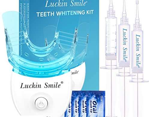 Teeth Whitening Kit, 5X LED Light Tooth Whitening Kits with 3X5ML 12PAP Teeth Whitening Gel for Home Teeth Whitening, Non-Sensitive Plaque Remover