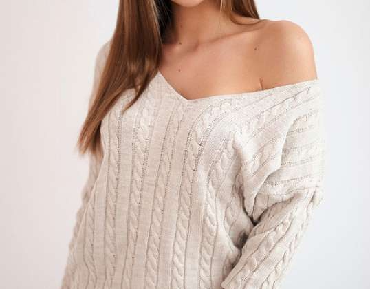 Представяме ви модерен пуловер. пуловер с V-образно деколте