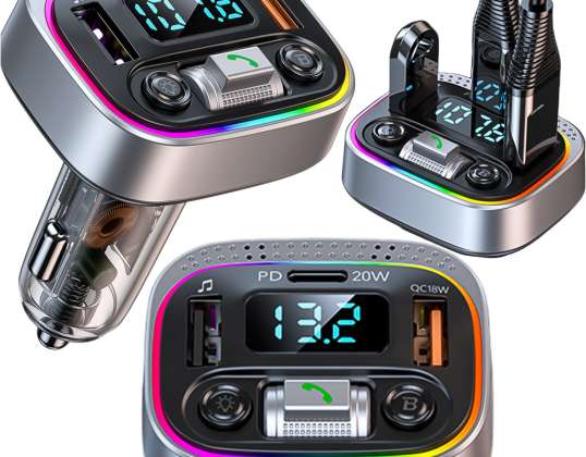 Bluetooth FM MP3 Car Transmitter Fast Charger 2 x USB QC 3.