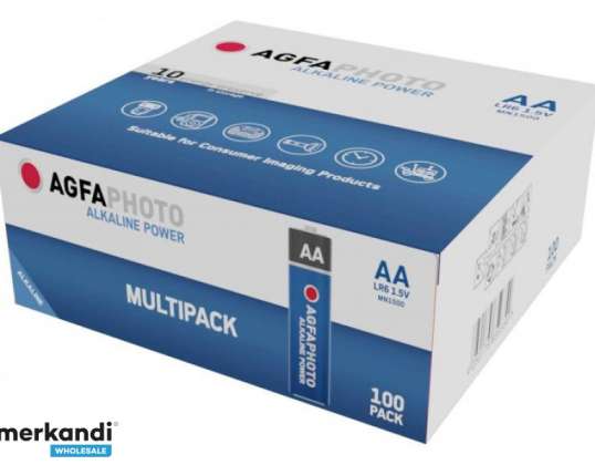 AGFAPHOTO Pil Gücü Alkalin Mignon AA Çoklu Paket 100 Paketi