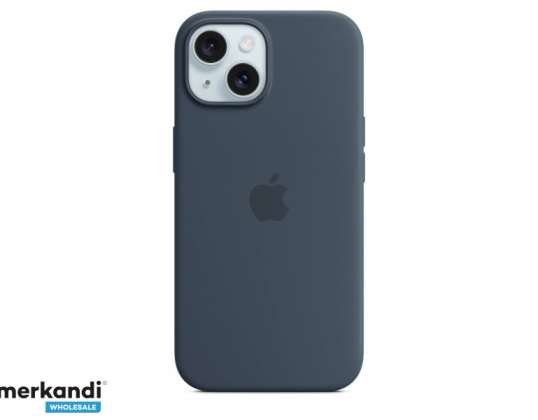 Coque en silicone Apple iPhone 15 avec MagSafe Storm Blue MT0N3ZM/A