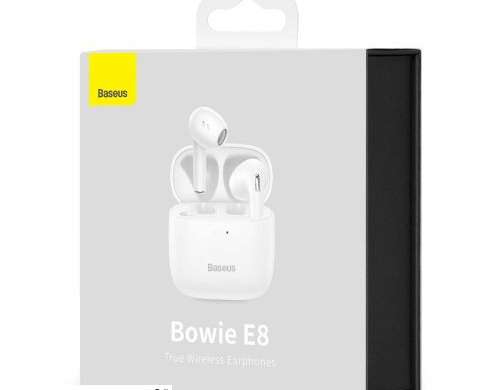Baseus øretelefon Bluetooth Bowie E8 BT 5.0 ENC TWS hvit EU-NGTW050
