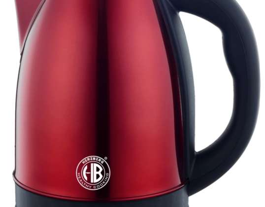 Herzberg HG 5011RED: 1.8L 1500W Stainless Steel ElectricKettle   Red