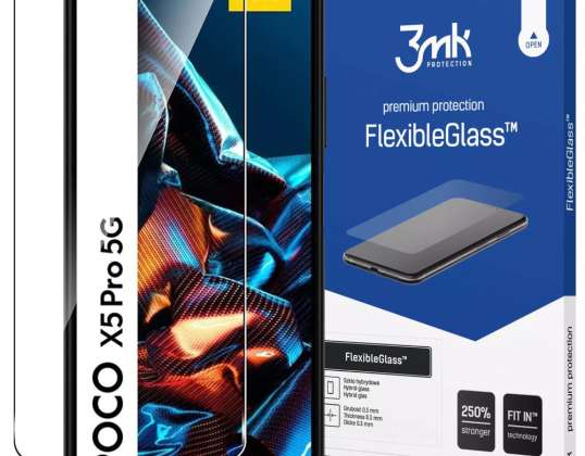 3mk FlexibleGlass priekš Xiaomi Poco X5 Pro 5G hibrīda stikls Gl ekrānam