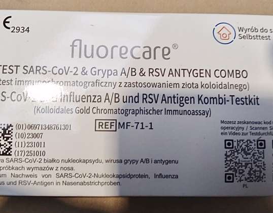 Fluorecare 4in1 Combo - Касетний тест на Covid/грип A+B/RSV - для самостійного тестування