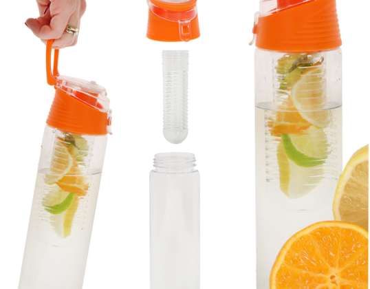 Water bottle with fruit insert, 800 ml, orange