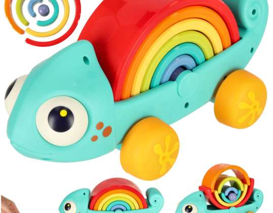 Chameleon sorter blocks montessori puzzle to pull