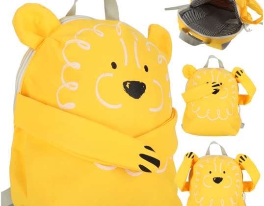 Preschooler's school backpack, lion, yellow
