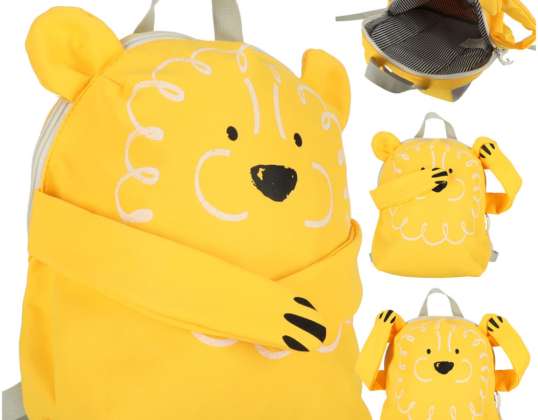 Mochila escolar para niños en edad preescolar, león, amarillo