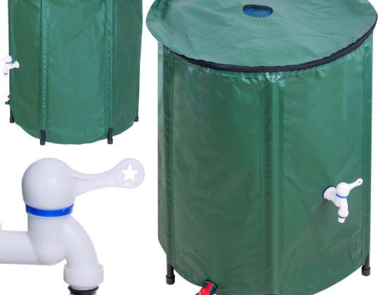 Rainwater tank container with tap, foldable rainwater barrel, 500 liters