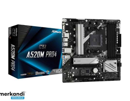 ASRock A520M Pro4 AMD AM4 bundkort 90 MXBDU0 A0UAYZ
