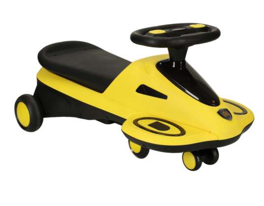 Gravity ride-on glowing LED wheels with music playing scooter 74cm yellow black max 100kg