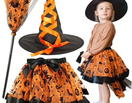 Carnival costume witch witch costume 3 pieces orange